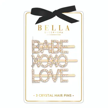 Crystal Hair Pins, Babe, XOXO, Love