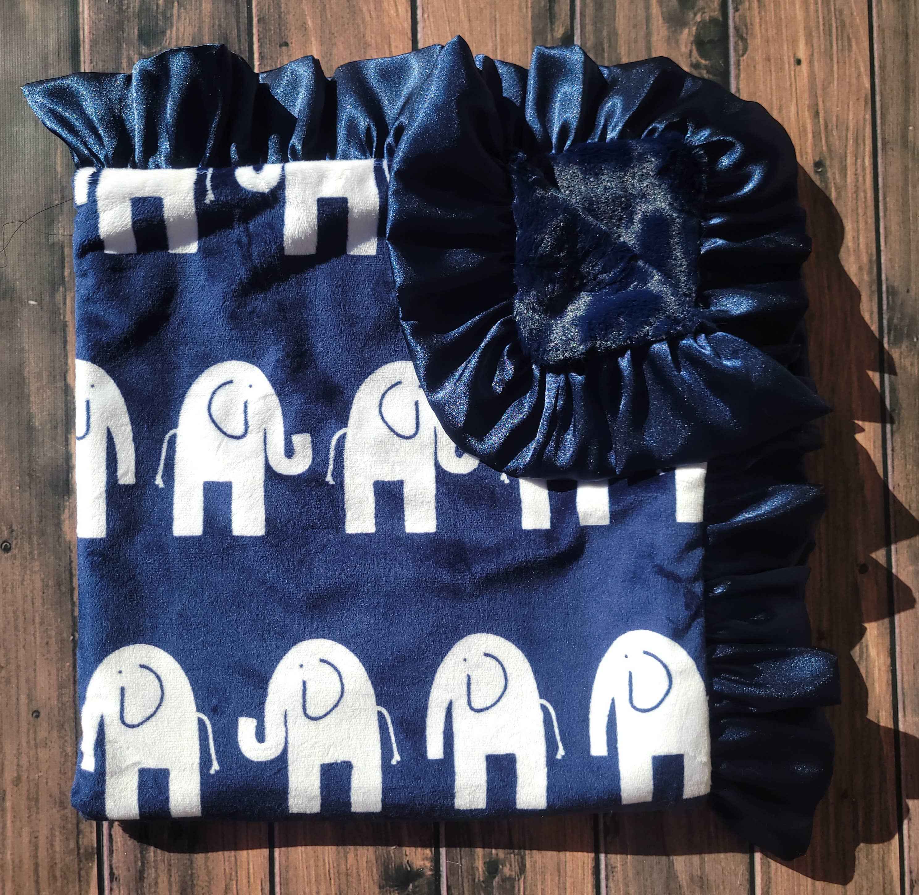 Navy Elephant Blanket - Image 2