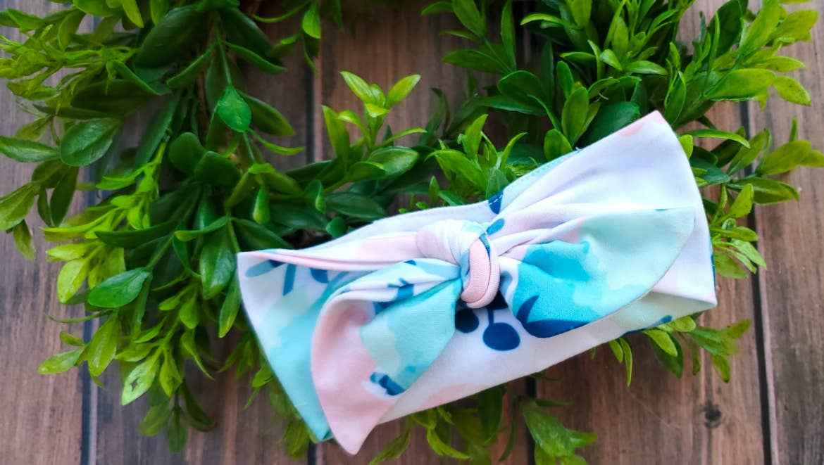 Water color flora knot headband