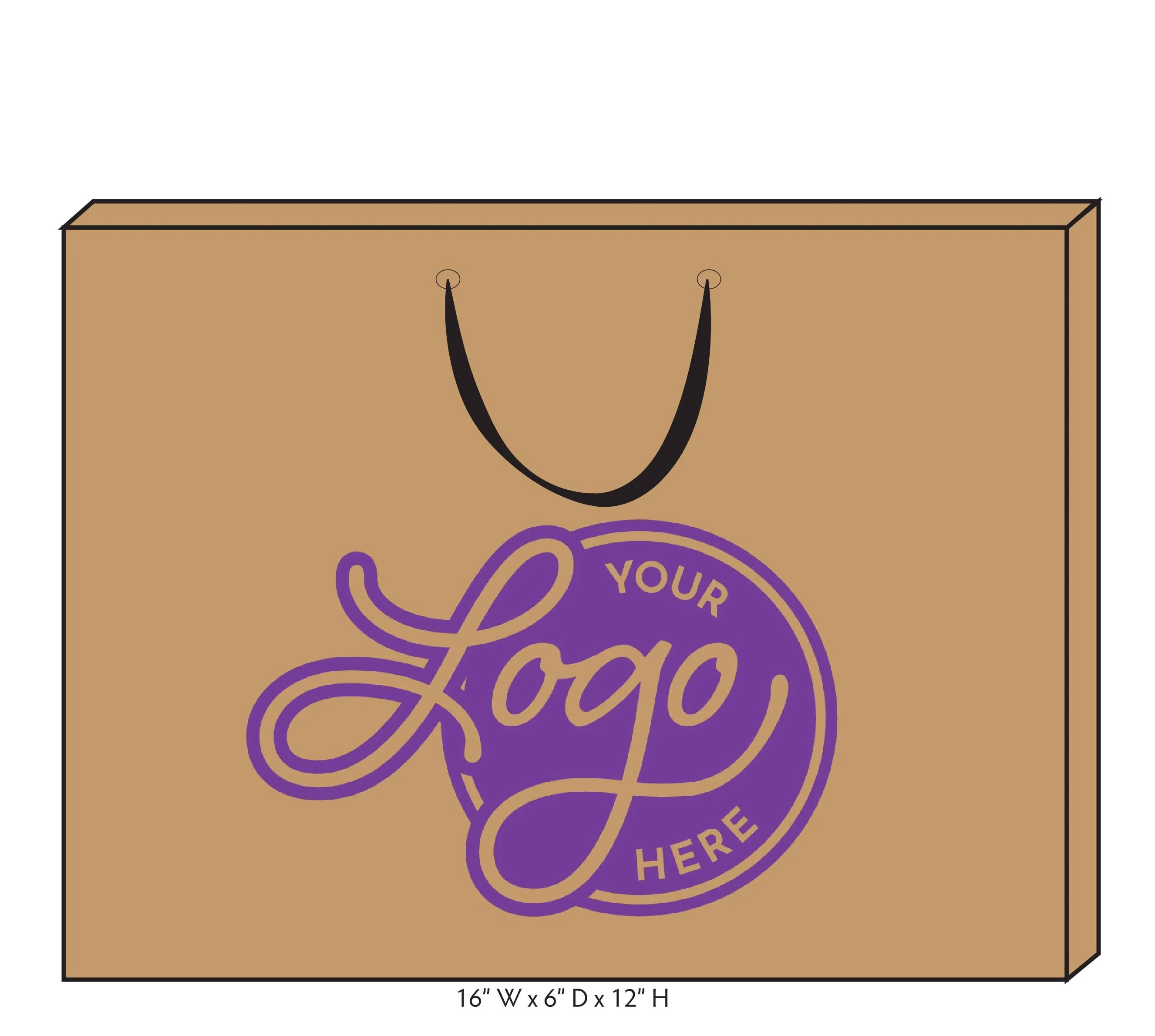 Custom Logo Ribbon Handle Bags w/Color Ink: White/White / 100 / Large - Image 4