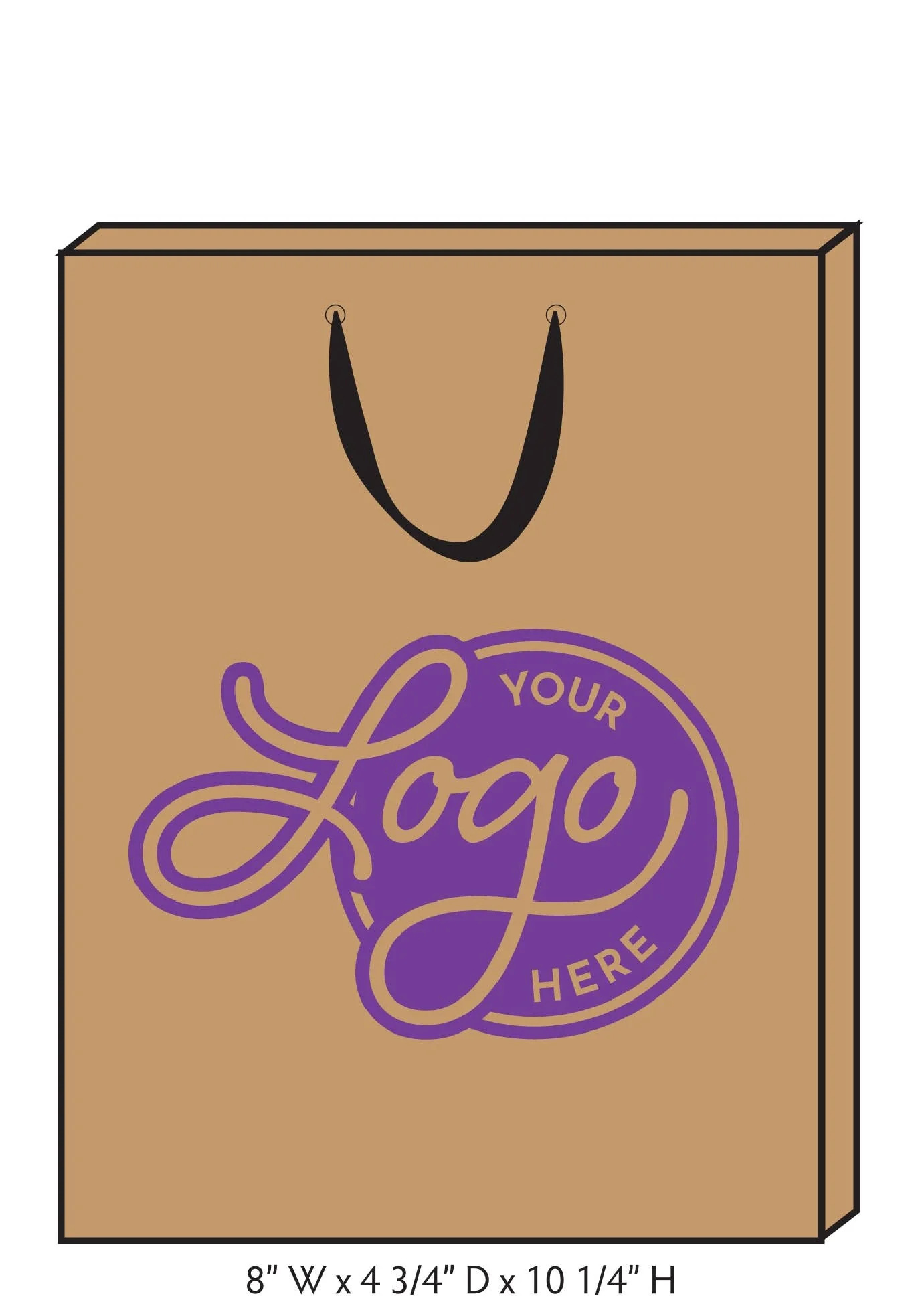 Custom Logo Ribbon Handle Bags w/Color Ink: White/White / 100 / Large - Image 9