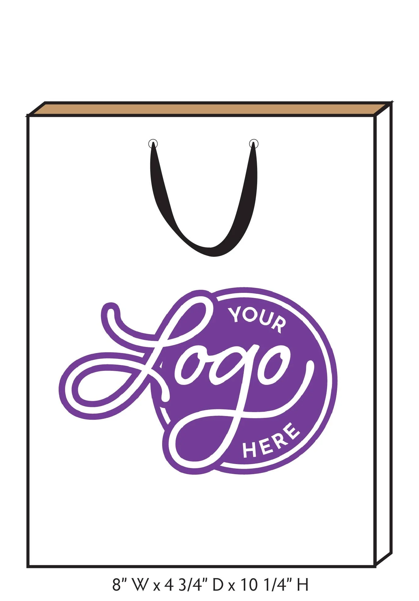 Custom Logo Ribbon Handle Bags w/Color Ink: White/White / 100 / Medium - Image 10