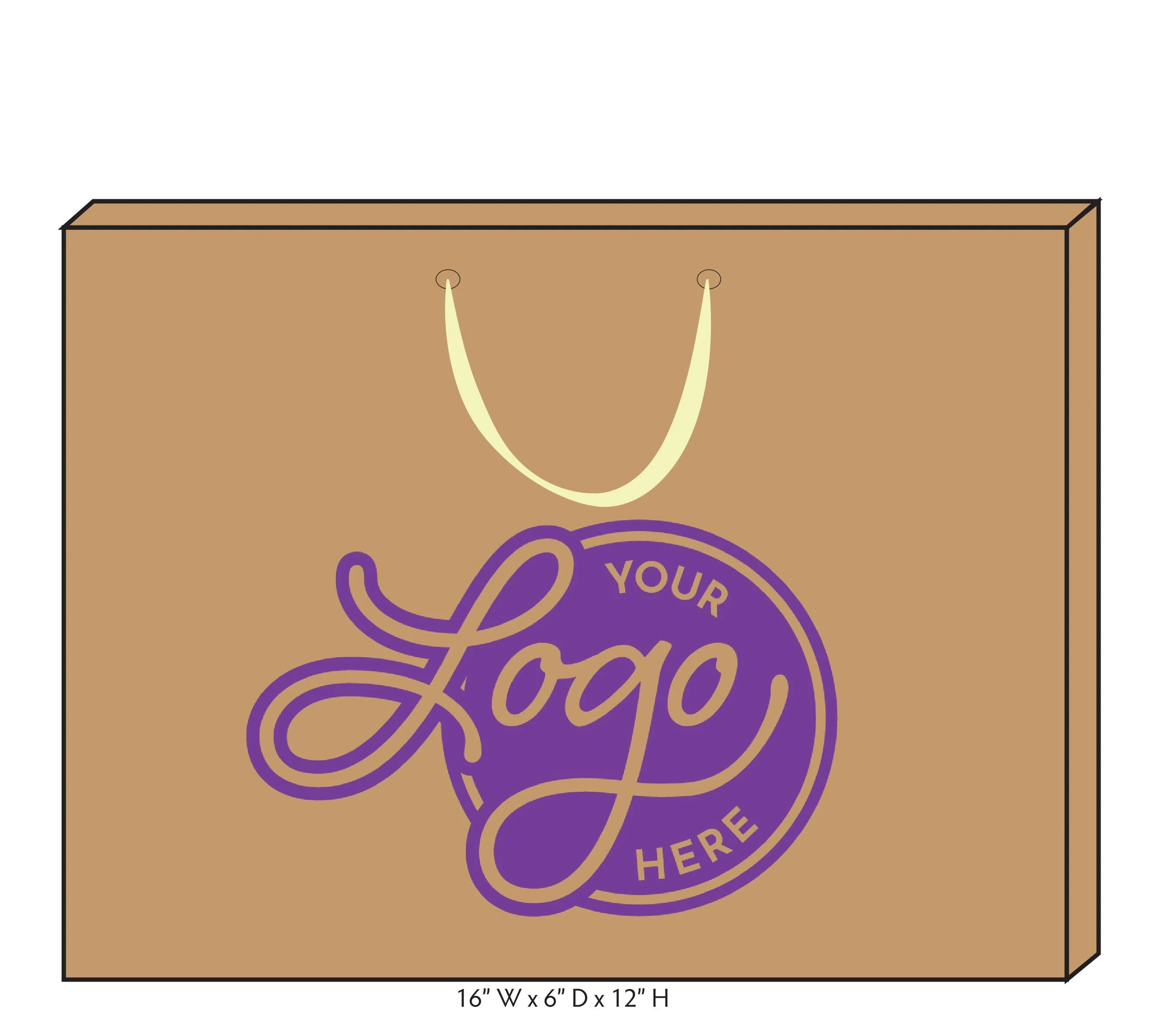 Custom Logo Ribbon Handle Bags w/Color Ink: White/White / 100 / Medium - Image 5