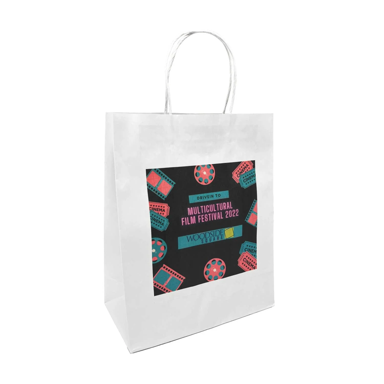 Custom Print Cub 8x4.75x10.25 White Paper Bags: 250 bags - $0.67/pc / 1 side print (front) - Image 4
