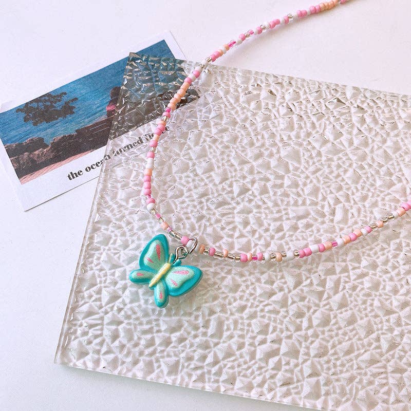 Cute Children’s Butterfly Heart Clavicle Necklace Dopamine Girl Jewelry - Image 8