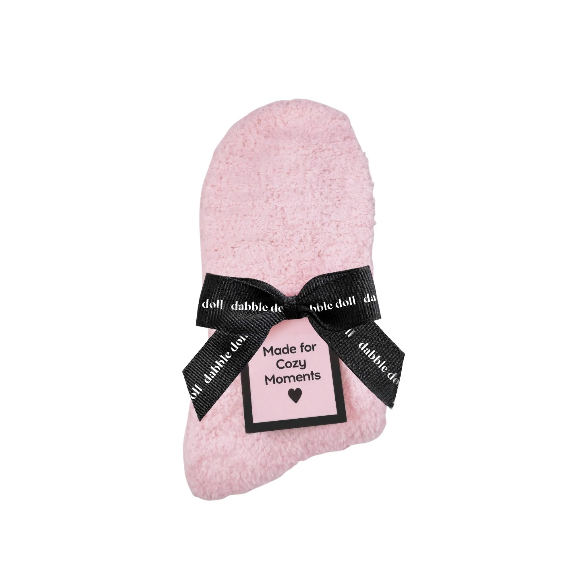 Dabble Doll - Pink Cozy Socks with Ribbon - Image 3