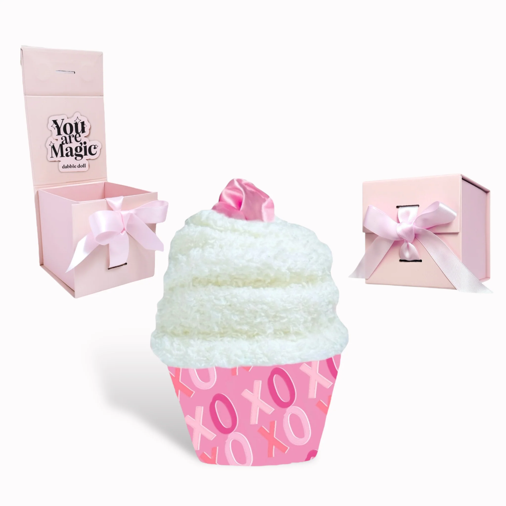 Dabble Doll - Xoxo Cupcake Socks with Scrunchie, Valentine Gift Women - Image 3