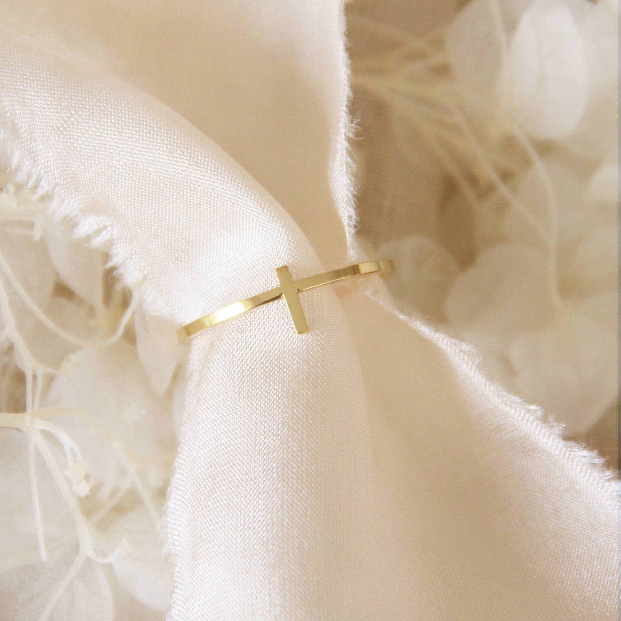 Dainty Cross Ring - Image 3