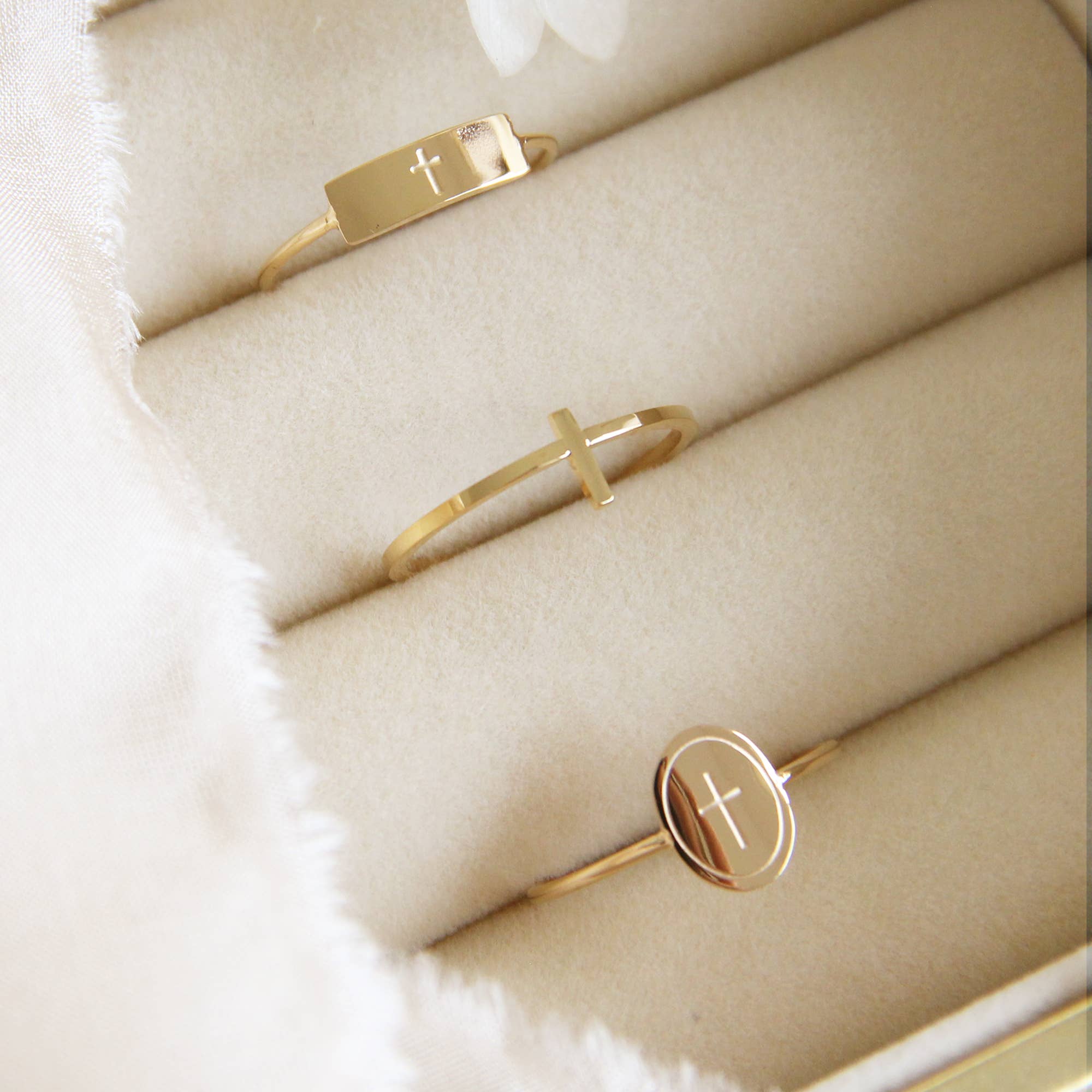 Dainty Cross Ring - Image 4