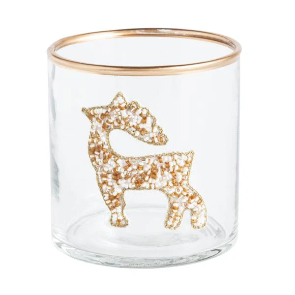 Deer Beaded Tea Light Holder