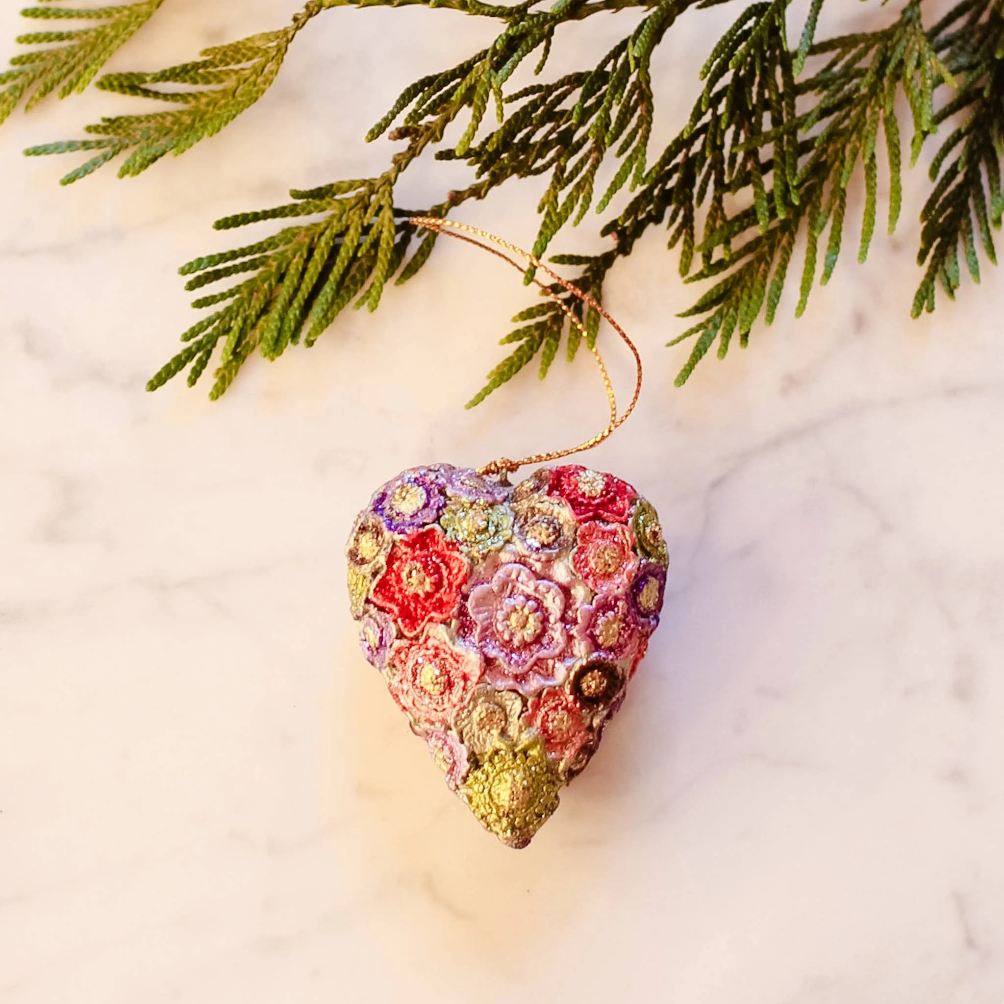 Slim Heart Ornament (Champagne Rose) 2.5" - Image 2