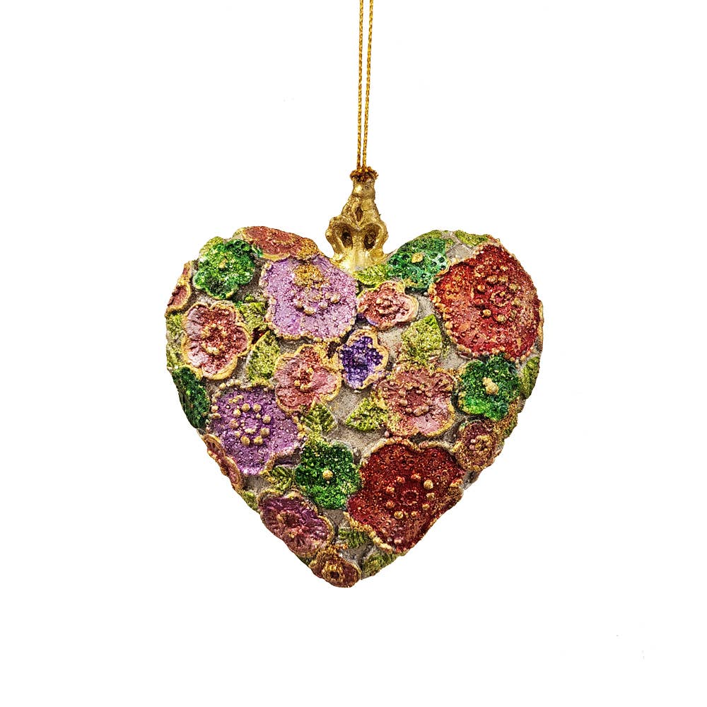 Beaded Petals Heart Ornament 3.5" - Image 2