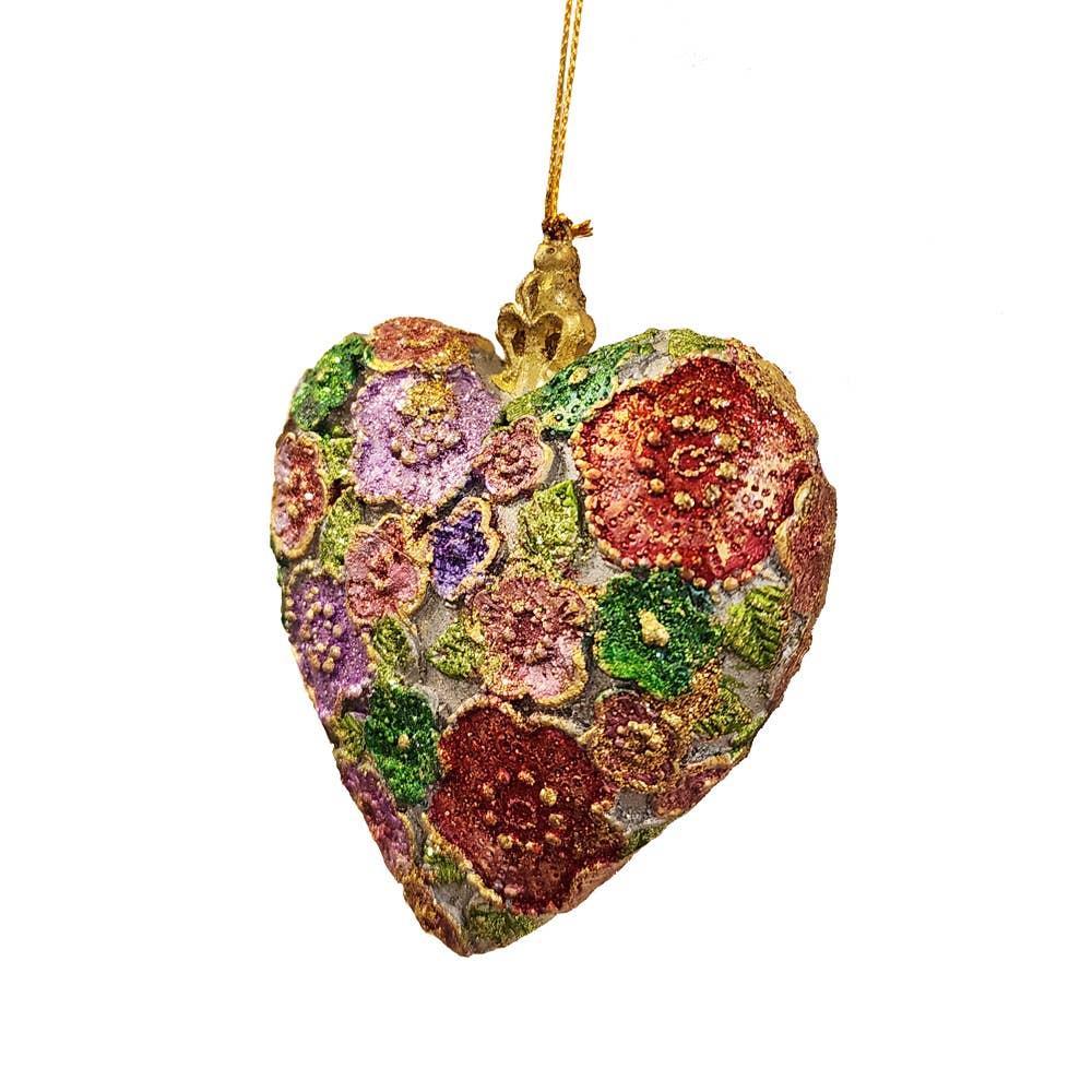Beaded Petals Heart Ornament 3.5" - Image 3