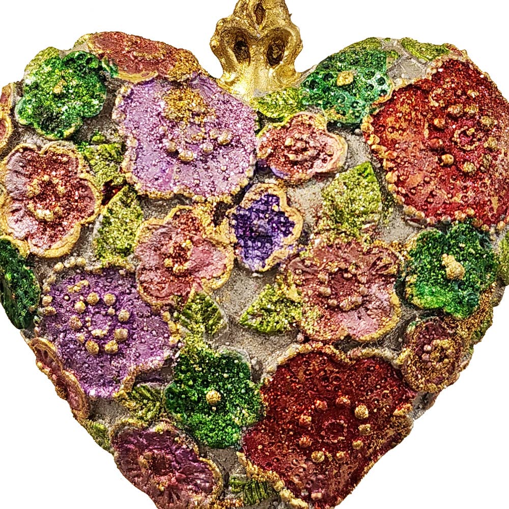 Beaded Petals Heart Ornament 3.5" - Image 4