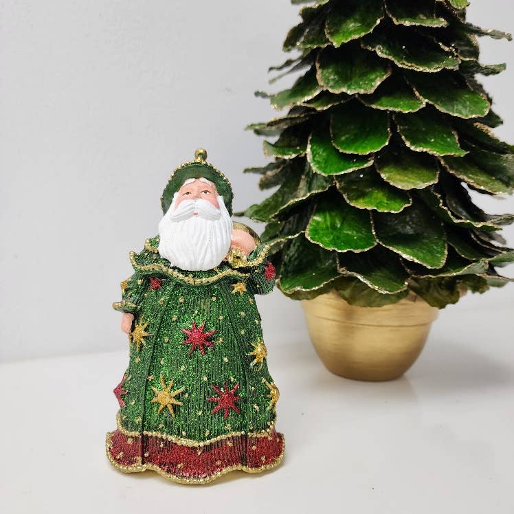 Dekorasyon Gifts  Decor - 7.5" Neo Starburst Tabletop Santa (Trad. Green) - Image 2