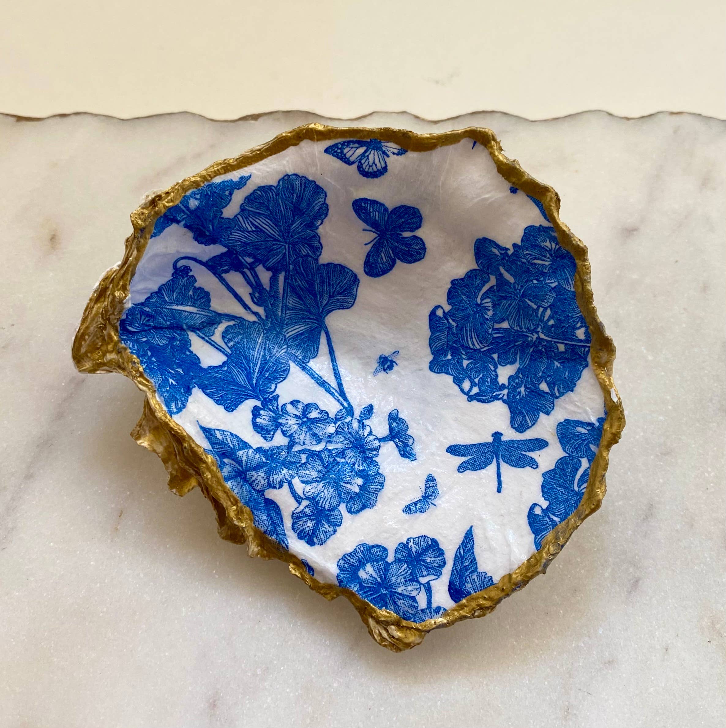 Blue Bird Oyster Shell Jewelry Dish - Image 3