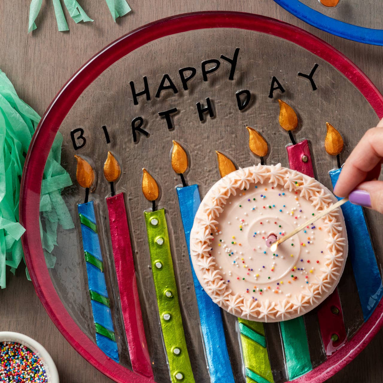 Birthday Candles Round Plate - Image 2