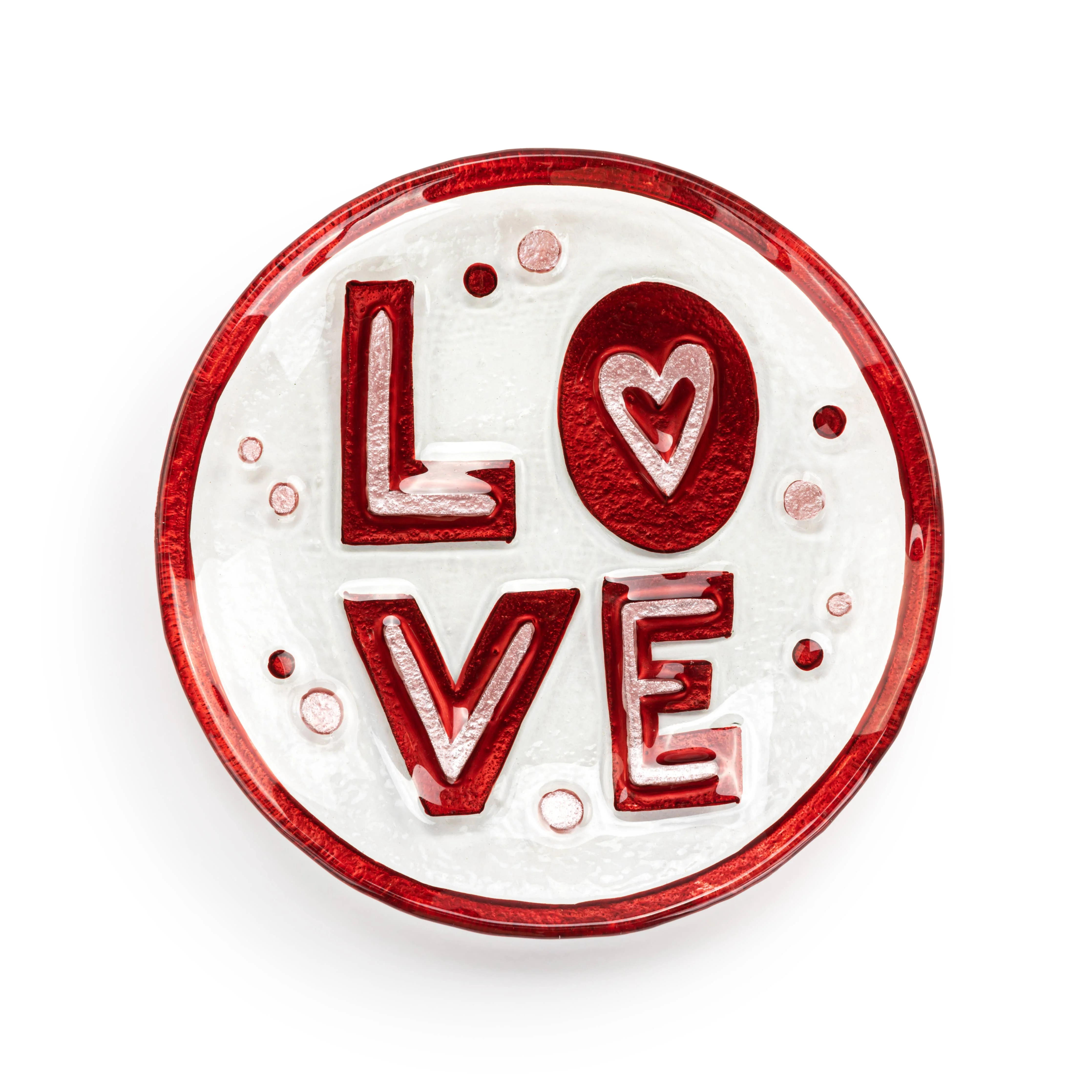 Love Mini Glass Round Plate