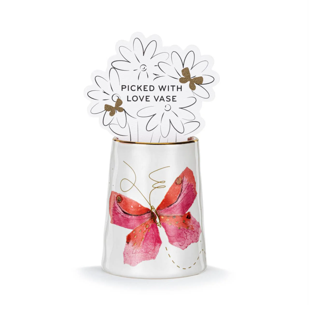 Pink Butterfly Picked With Love Vase - Image 4