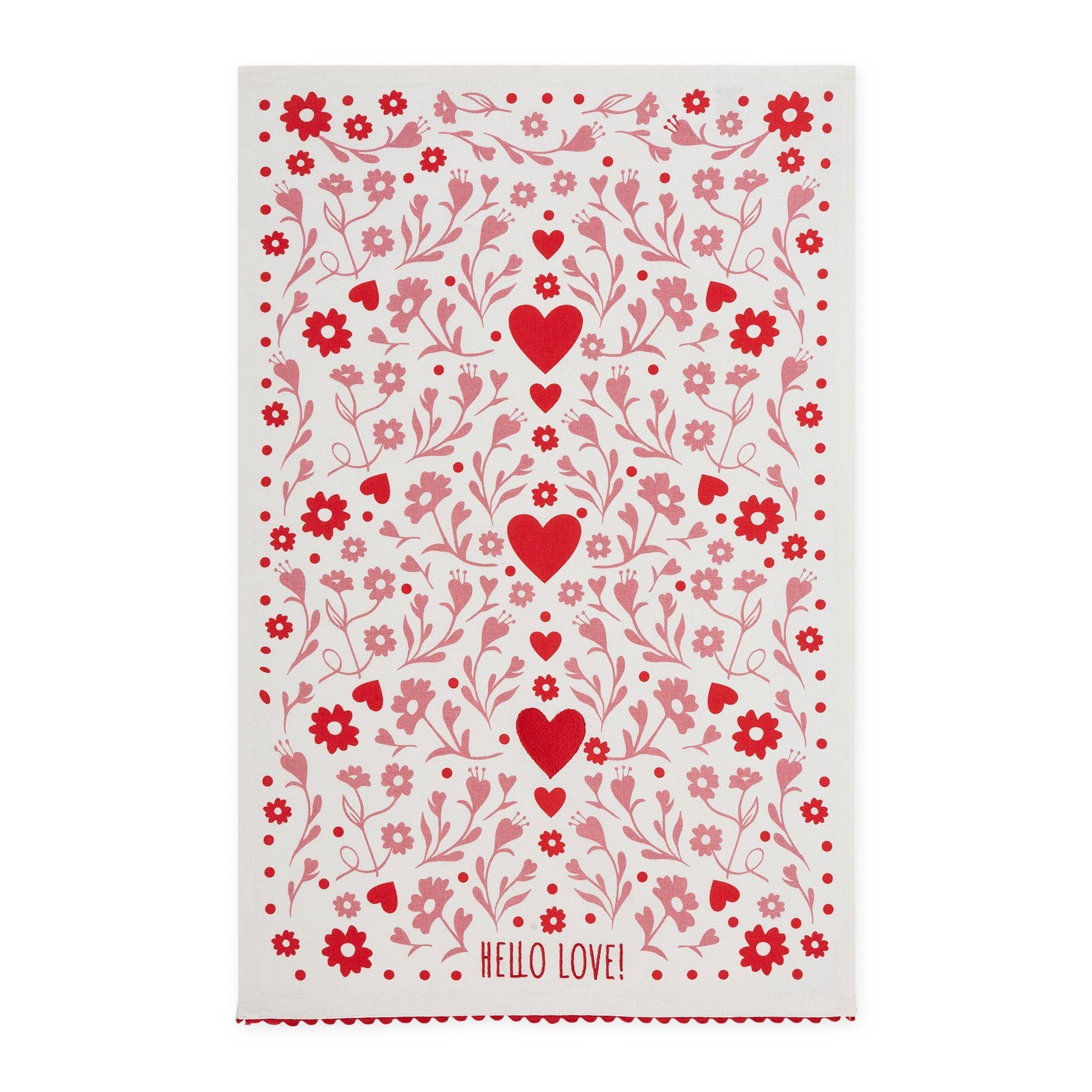 Hello Love Embellished Dishtowel