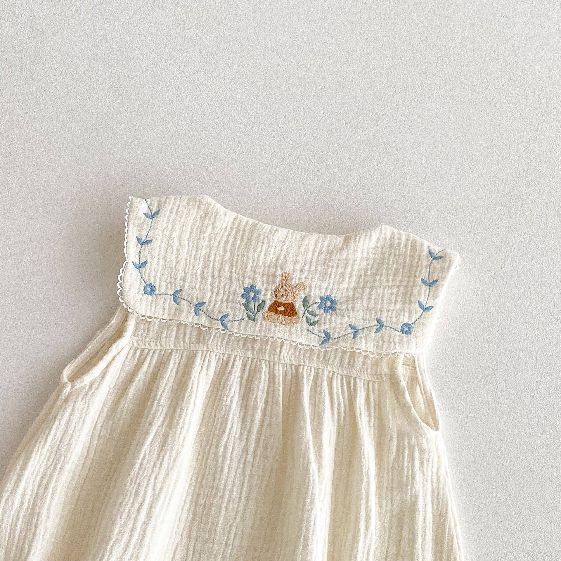 Baby Girl Sleeveless Flowers Bodysuit - Image 4
