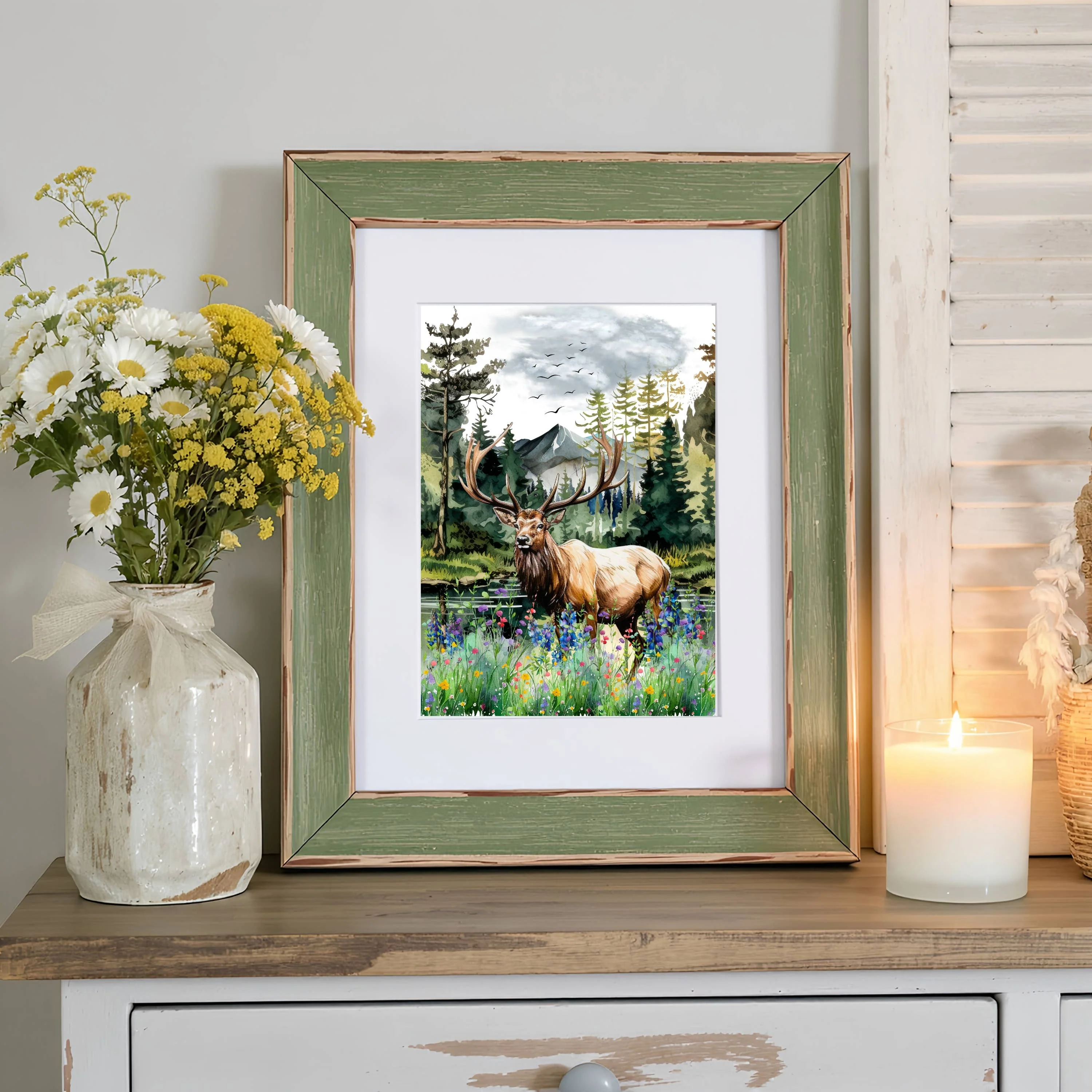 Elk in Nature Art Print