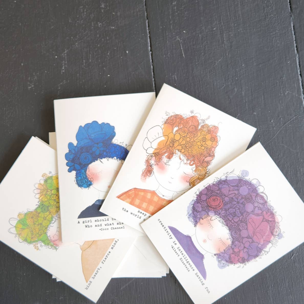 Garden Girls- packaged notecard set of 4 - Image 9