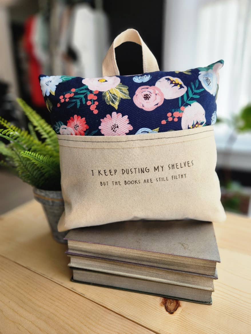 Reading Pillow- Books, Humor, Floral - Image 4