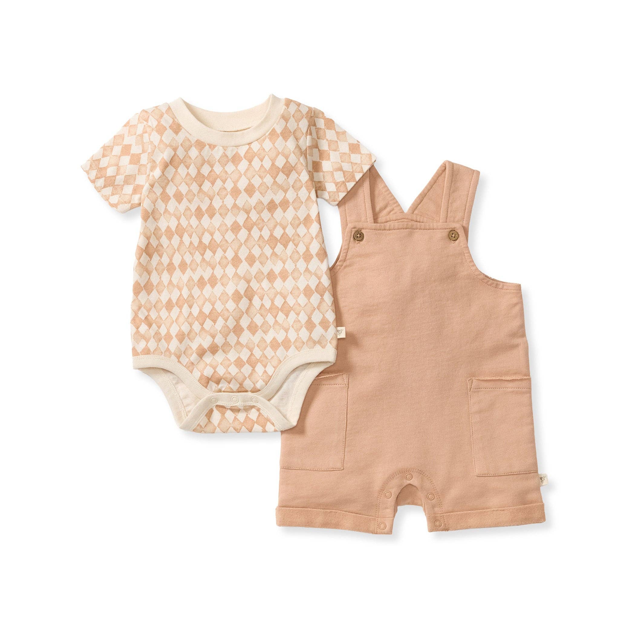 Diamond Tile Baby Boy Romper & Bodysuit Set: 18M