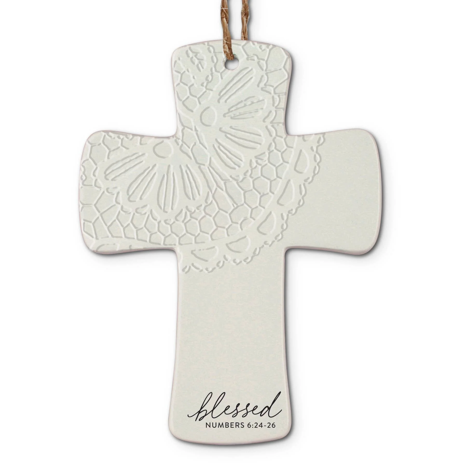 🎄 LCP Christmas Ornament Cross Lace Blessed