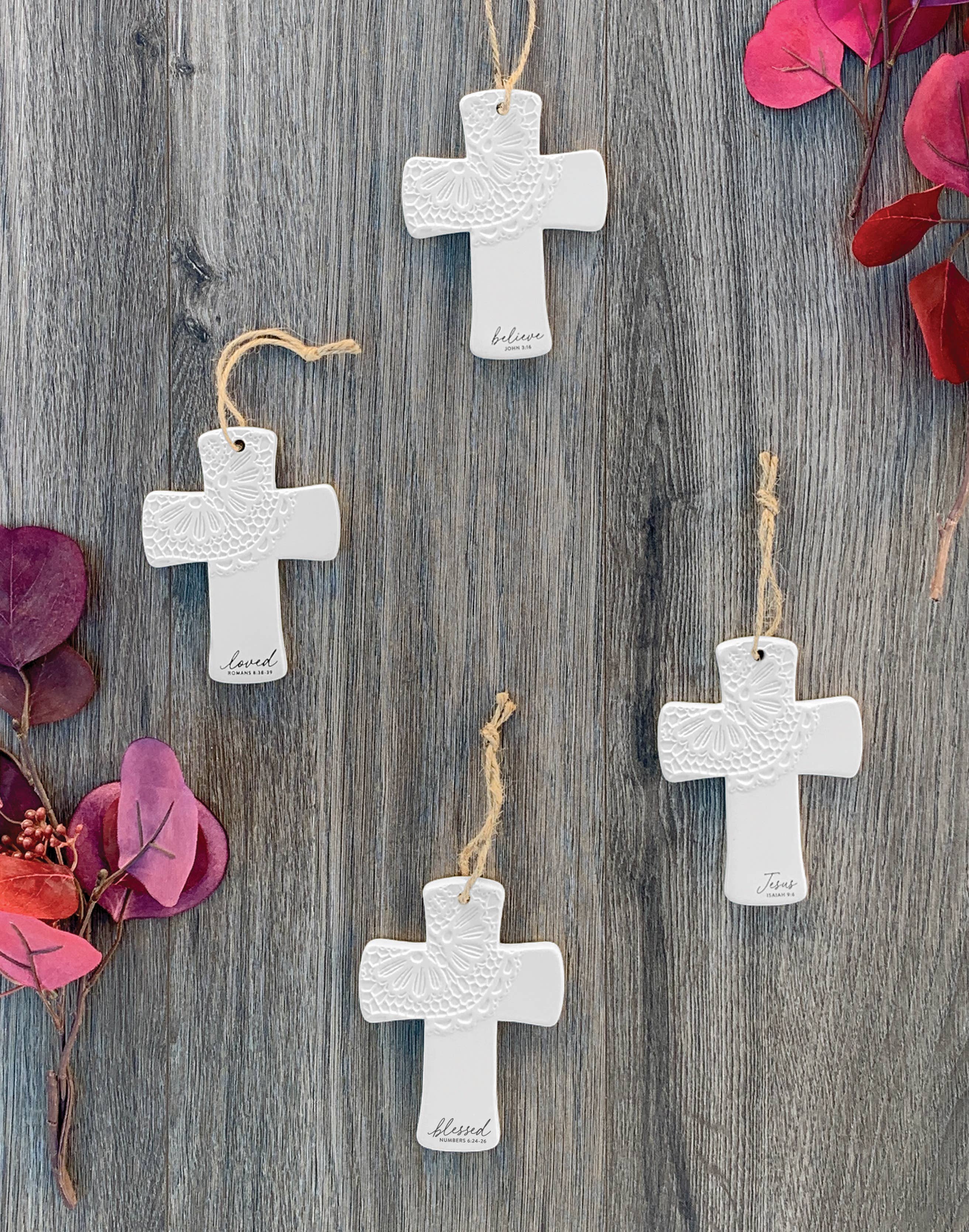 🎄 LCP Christmas Ornament Cross Lace Blessed - Image 2