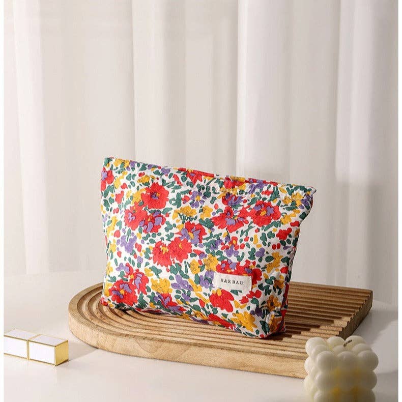 Colorful Floral Print Simple Cosmetic Bag DPB1012 - Image 3