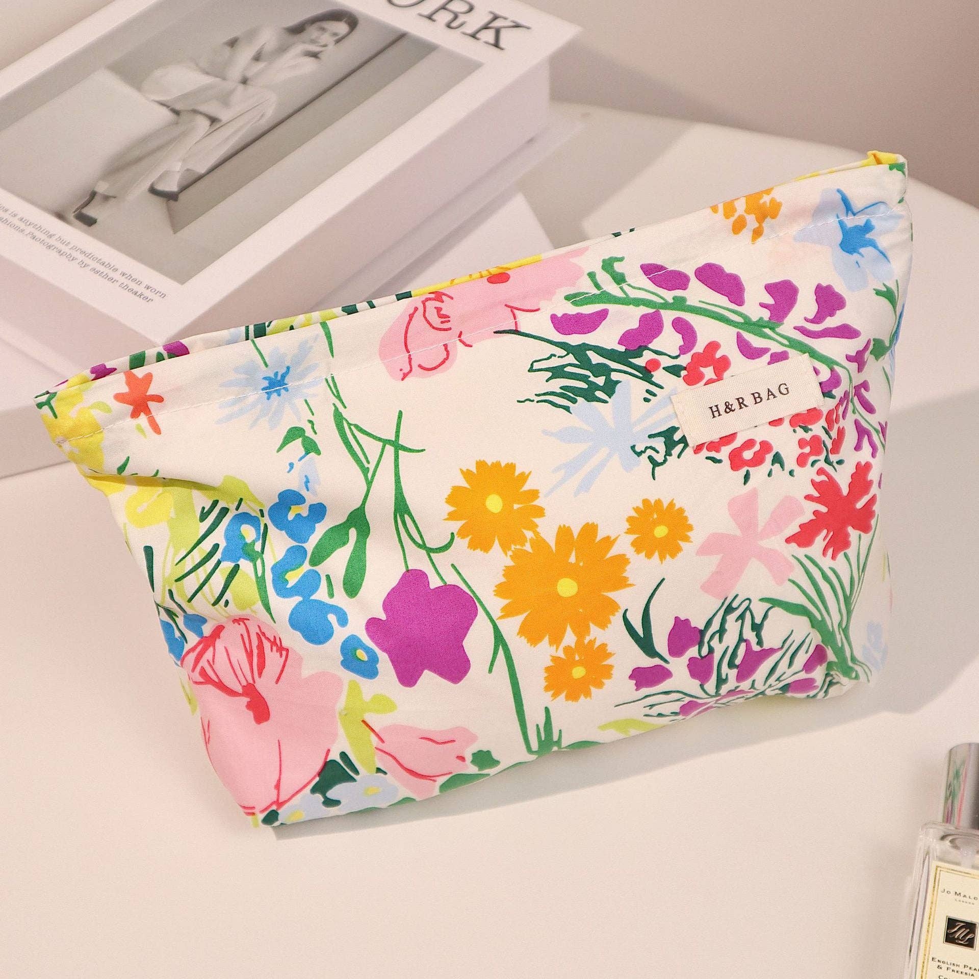 Colorful Floral Print Simple Cosmetic Bag DPB1012 - Image 4