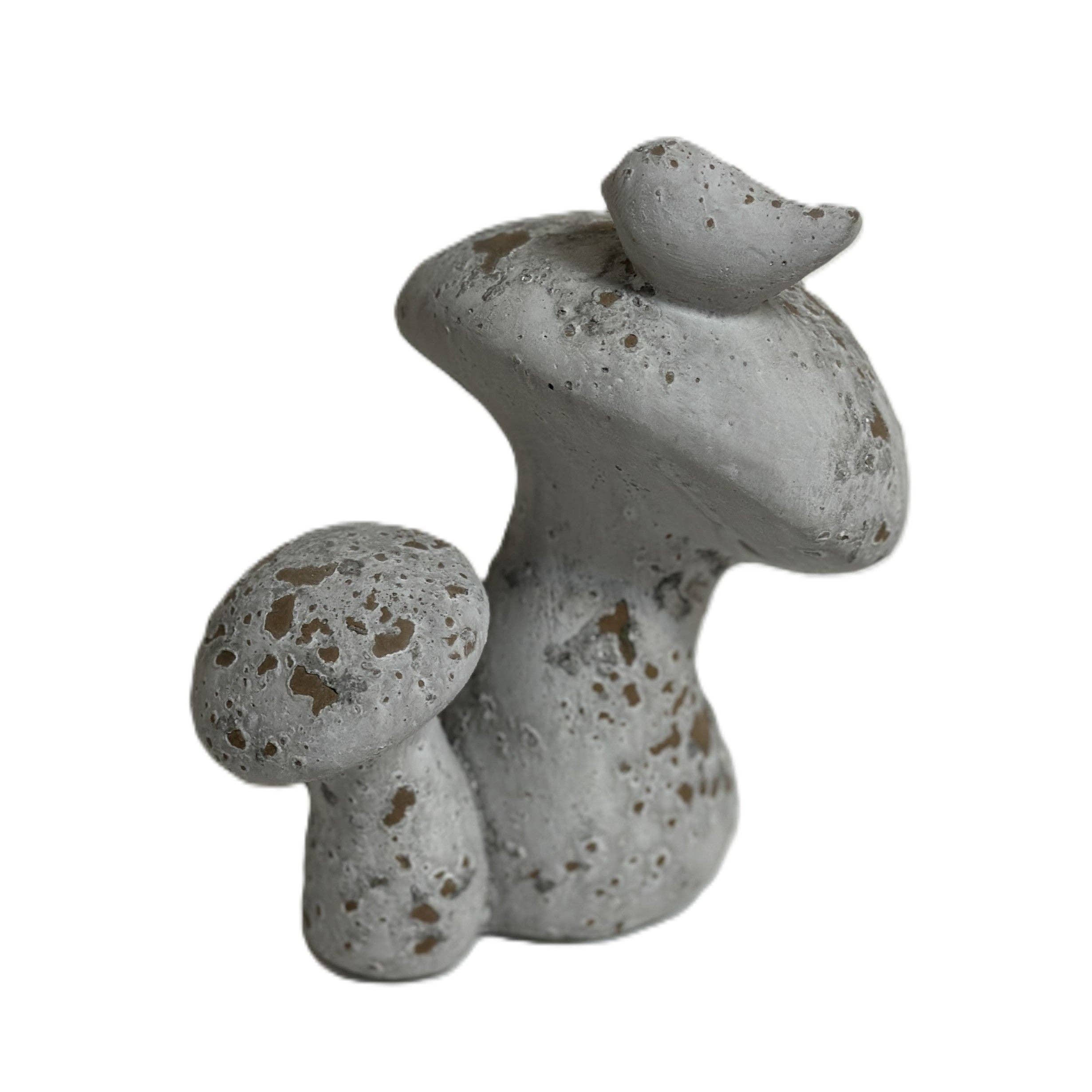 Distressed Cement Mushroom Décor - Image 3
