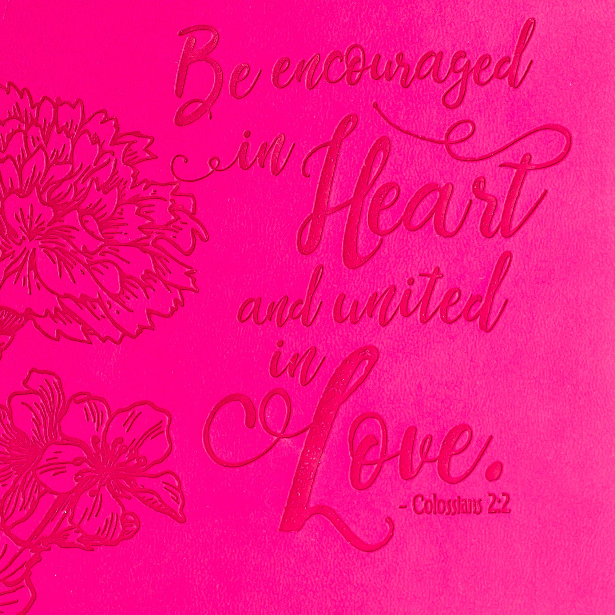 Divinity Boutique - Bible Journal - Pink floral, Colossians 2:2 - Image 9