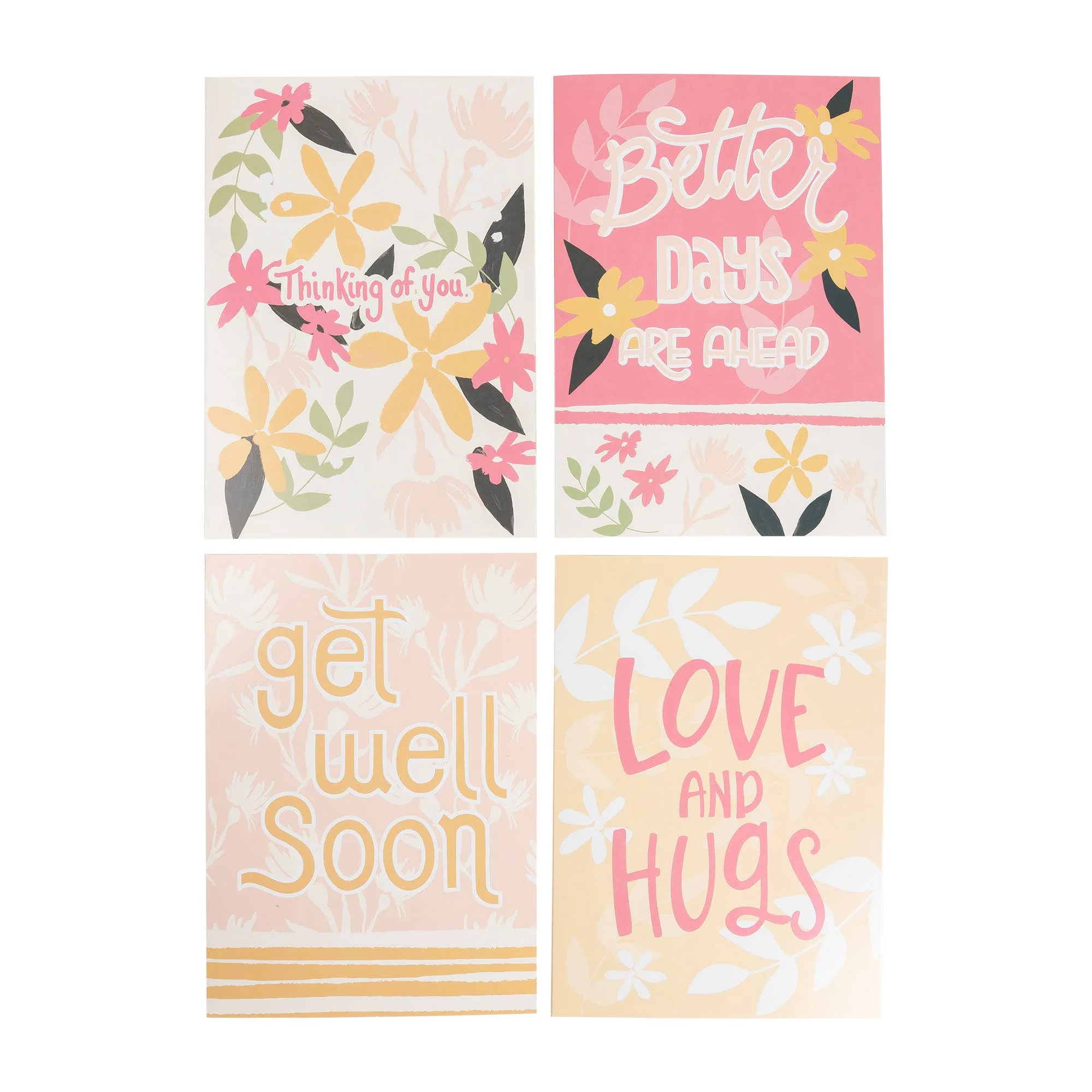 Divinity Boutique - Boxed Cards: 12CT Get Well - Yellow & Peach Floral - Image 2