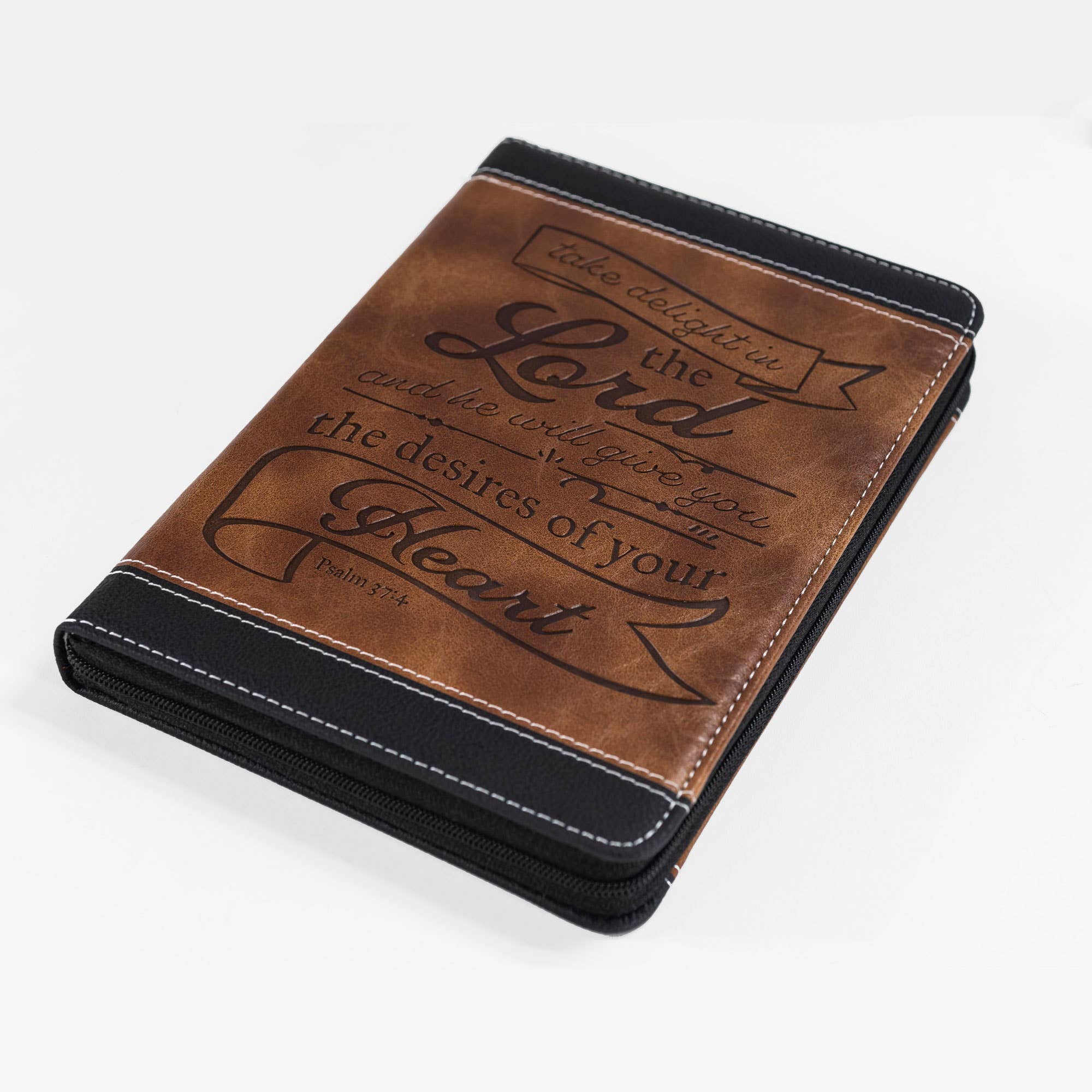 Divinity Boutique - Brown & Black Zippered Journal: Take Delight - Image 6