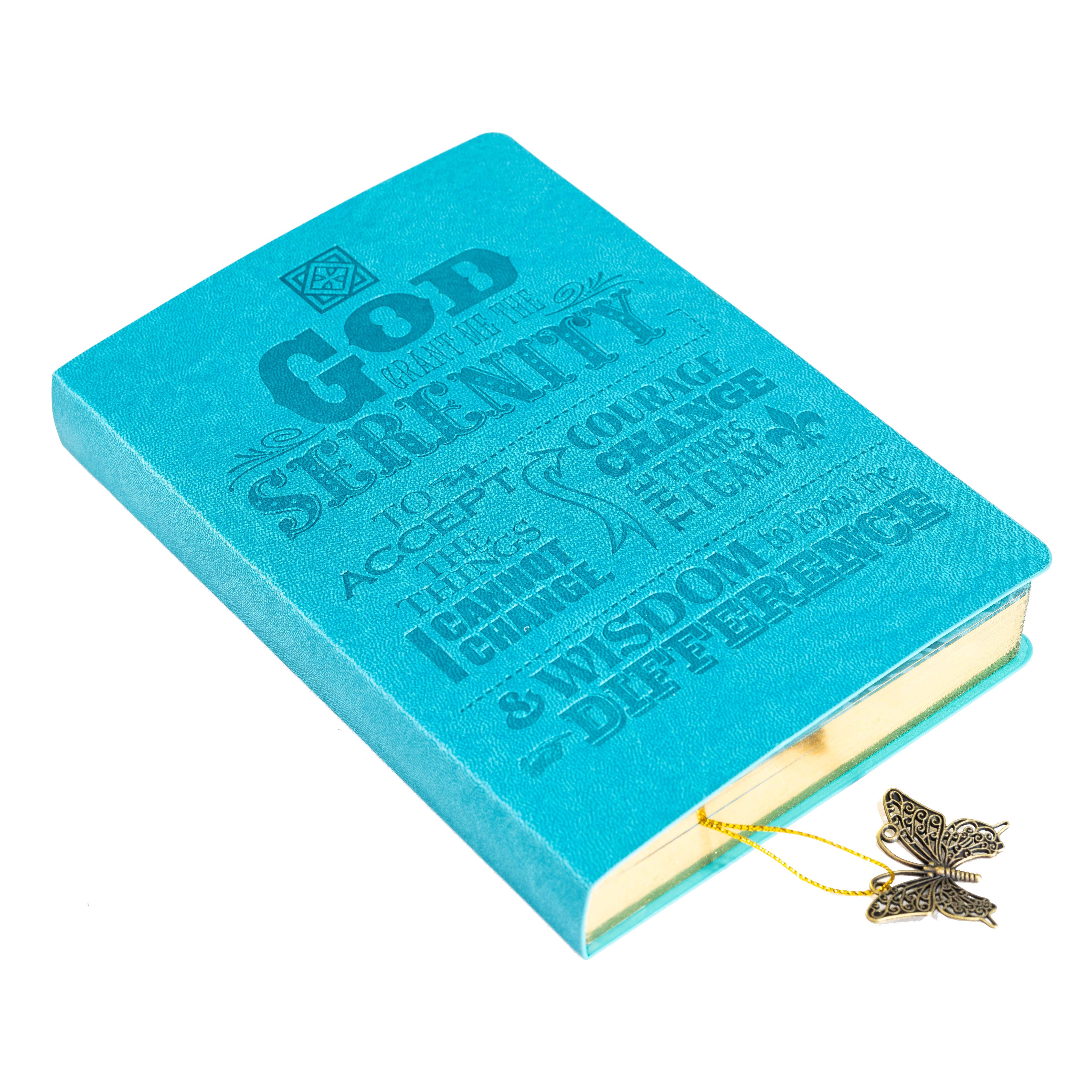 Divinity Boutique - Dangle Journal : Leather Wrapped Teal Serenity Prayer