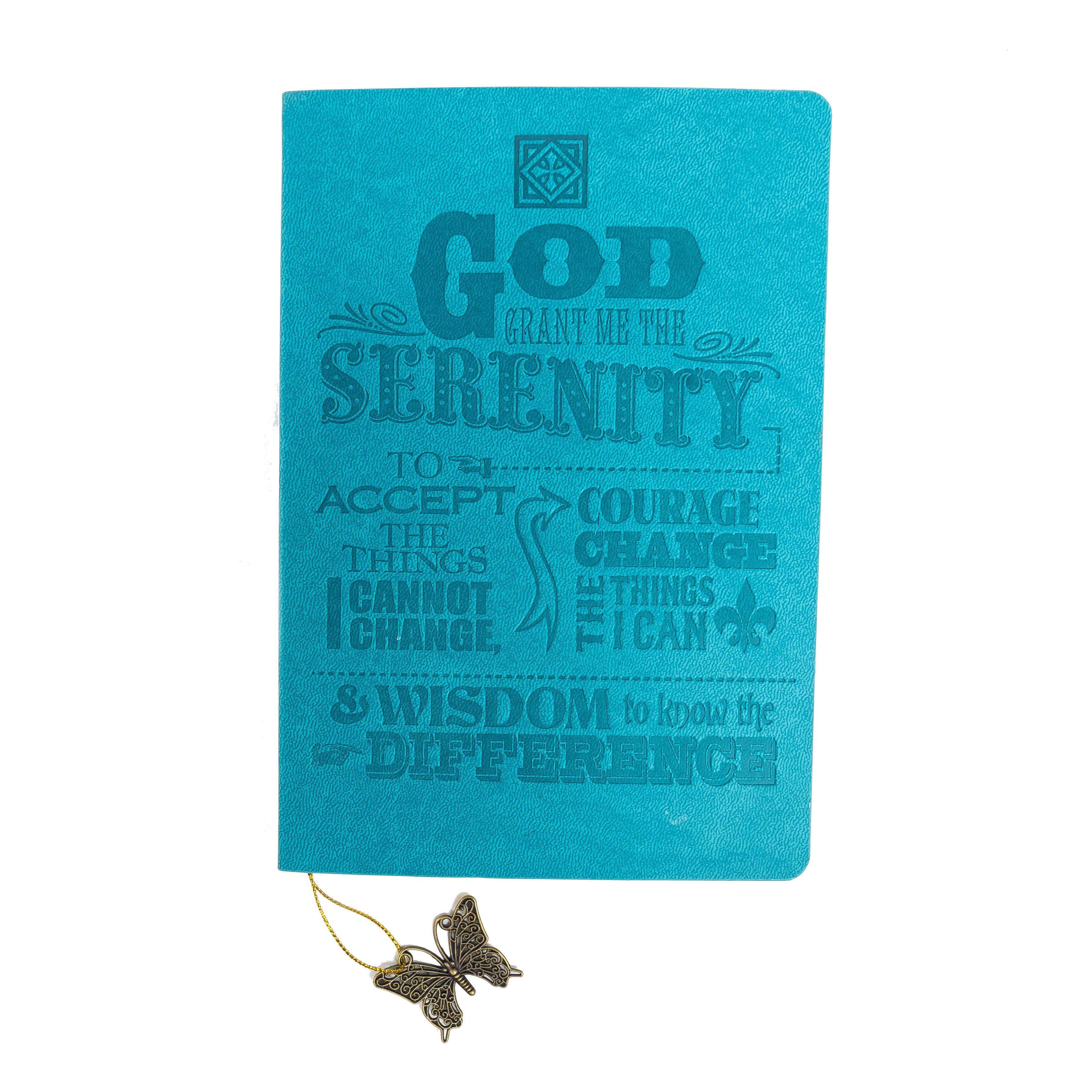 Divinity Boutique - Dangle Journal : Leather Wrapped Teal Serenity Prayer - Image 2