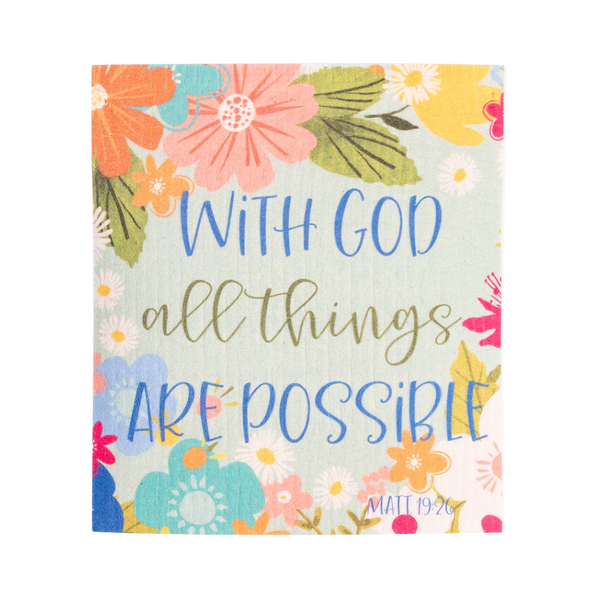 Divinity Boutique - ECO Friendly Dishcloth Set: All Things, Matt 19:26 - Image 2
