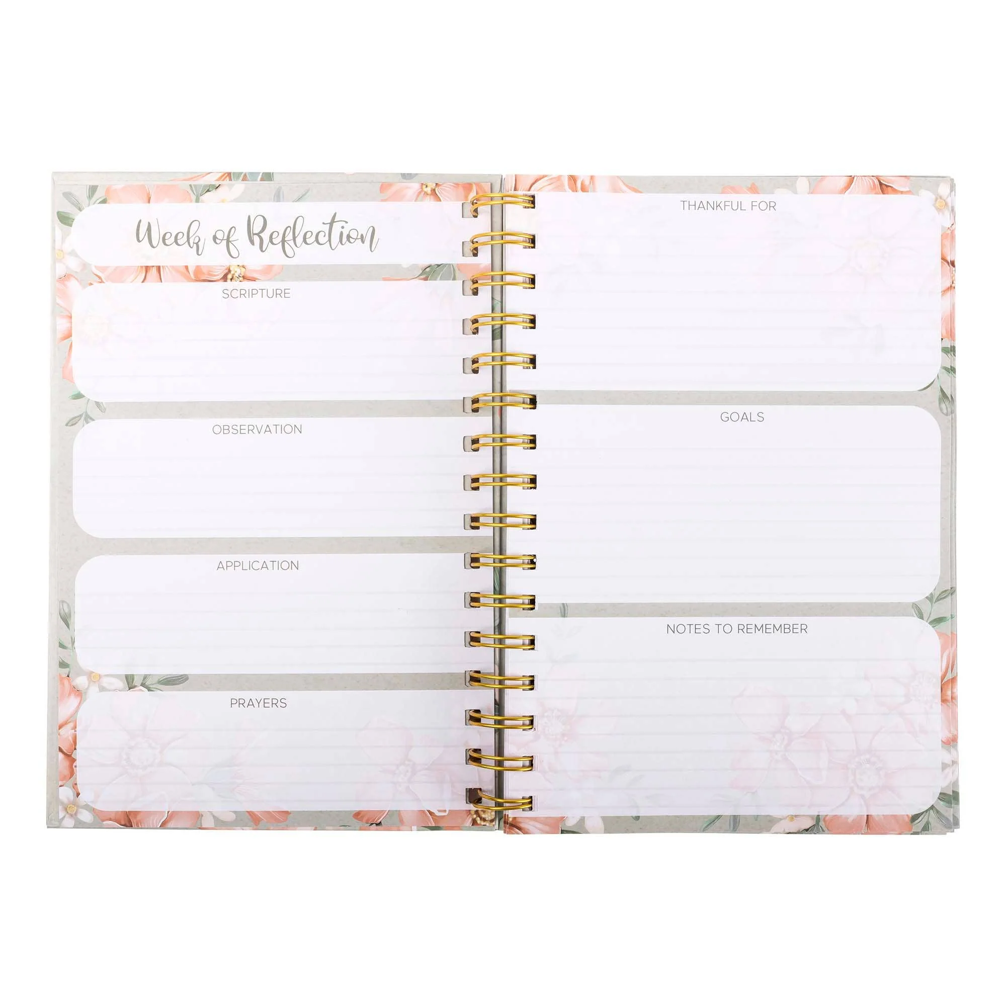 Guided Journal: Sage & Peach Flowers (John 1:16) - Image 4