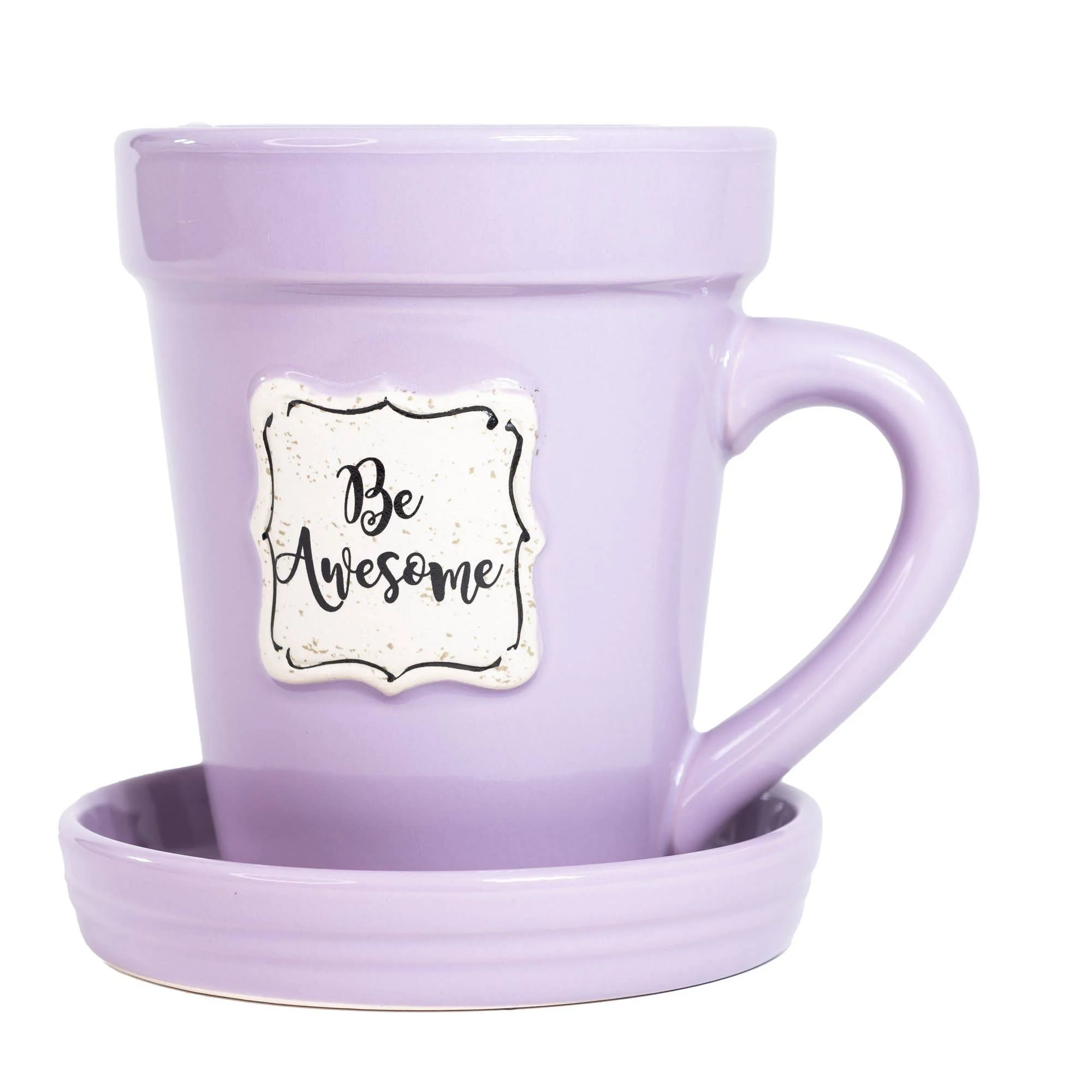 Divinity Boutique - Lilac Flower Pot Mug w/Scripture - Be Awesome - Image 2