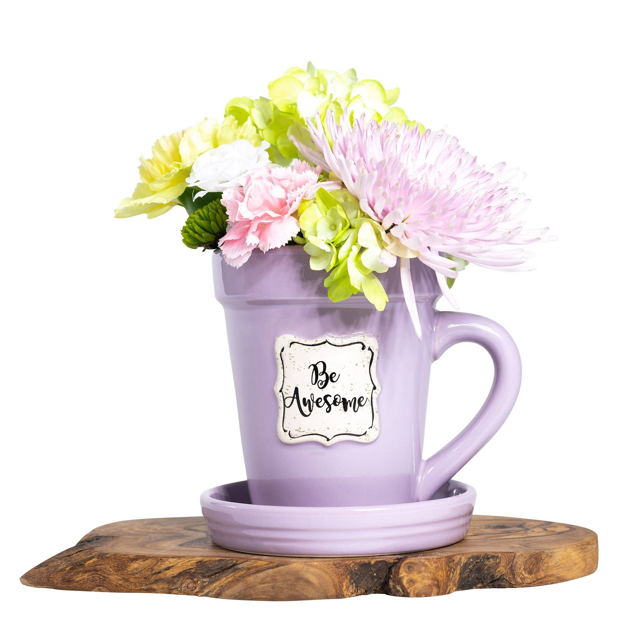 Divinity Boutique - Lilac Flower Pot Mug w/Scripture - Be Awesome - Image 6