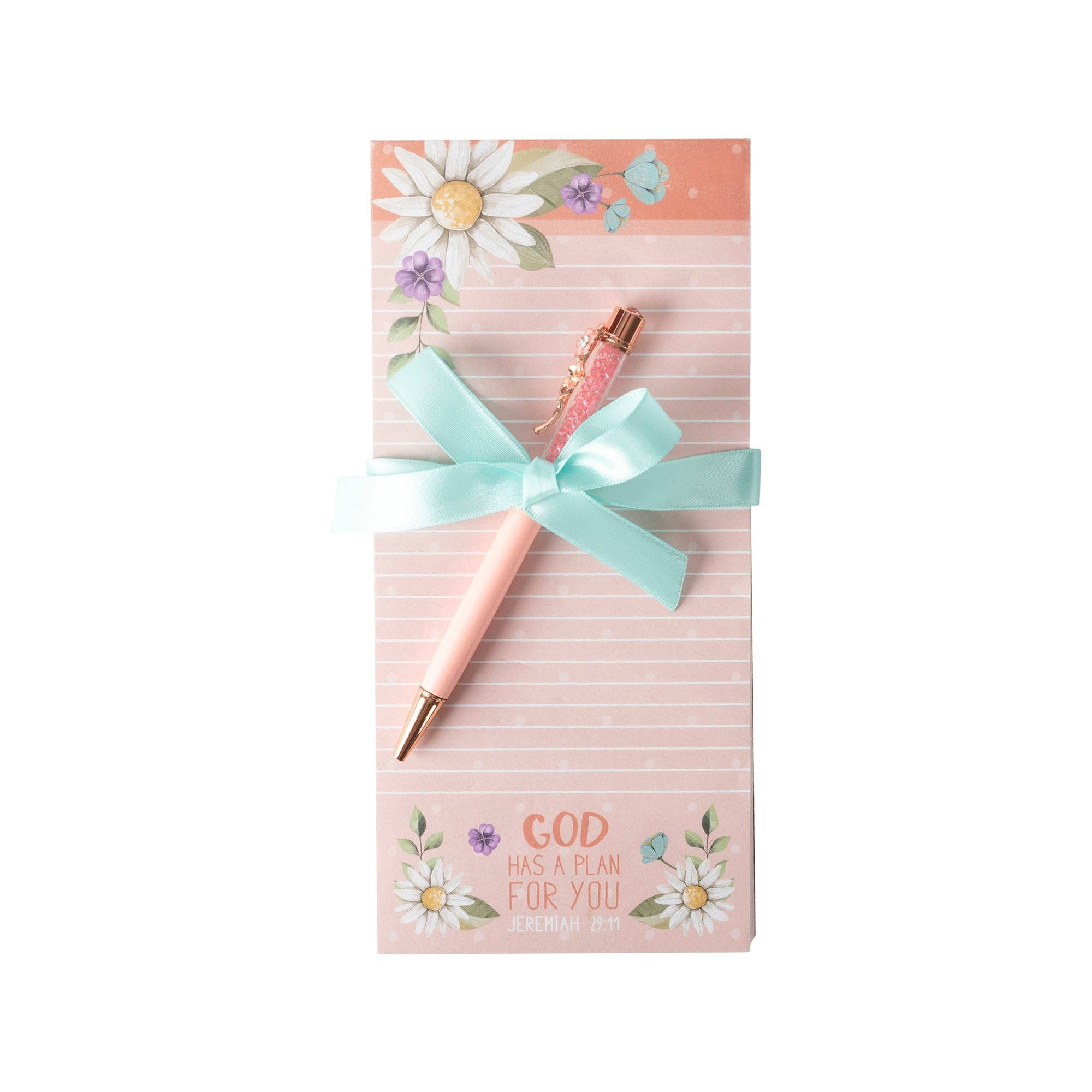 Divinity Boutique - Listpad w/Pen: Pink Floral (Jeremiah 29:11)