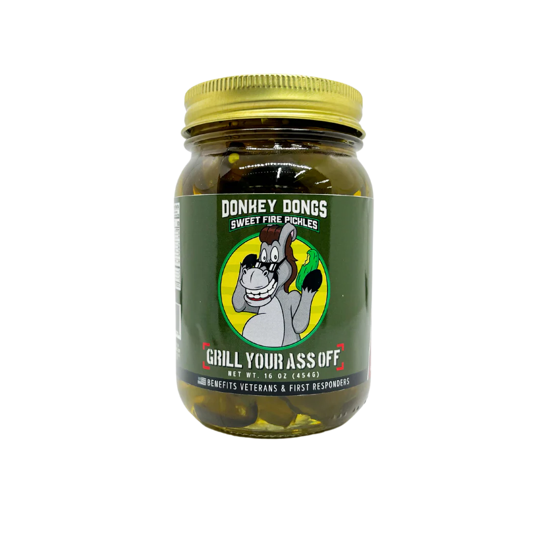 Donkey Dongs Sweet Fire Pickles - Spicy Pickle Chips