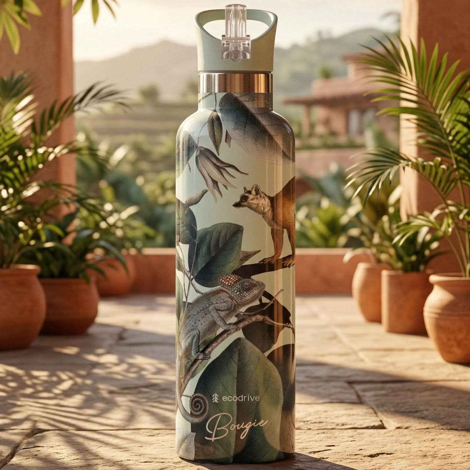 Ecodrive | Jungle Lemur Insulated Water Bottle Flask 25 oz - Image 2