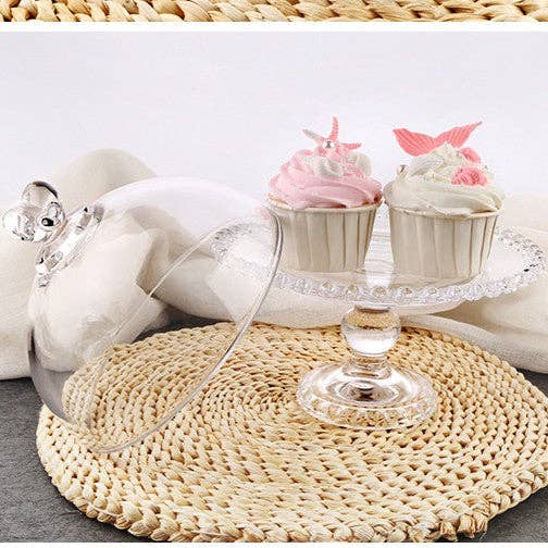 Elegant Glass Dessert Stand Set with Cloche Lids - Image 4