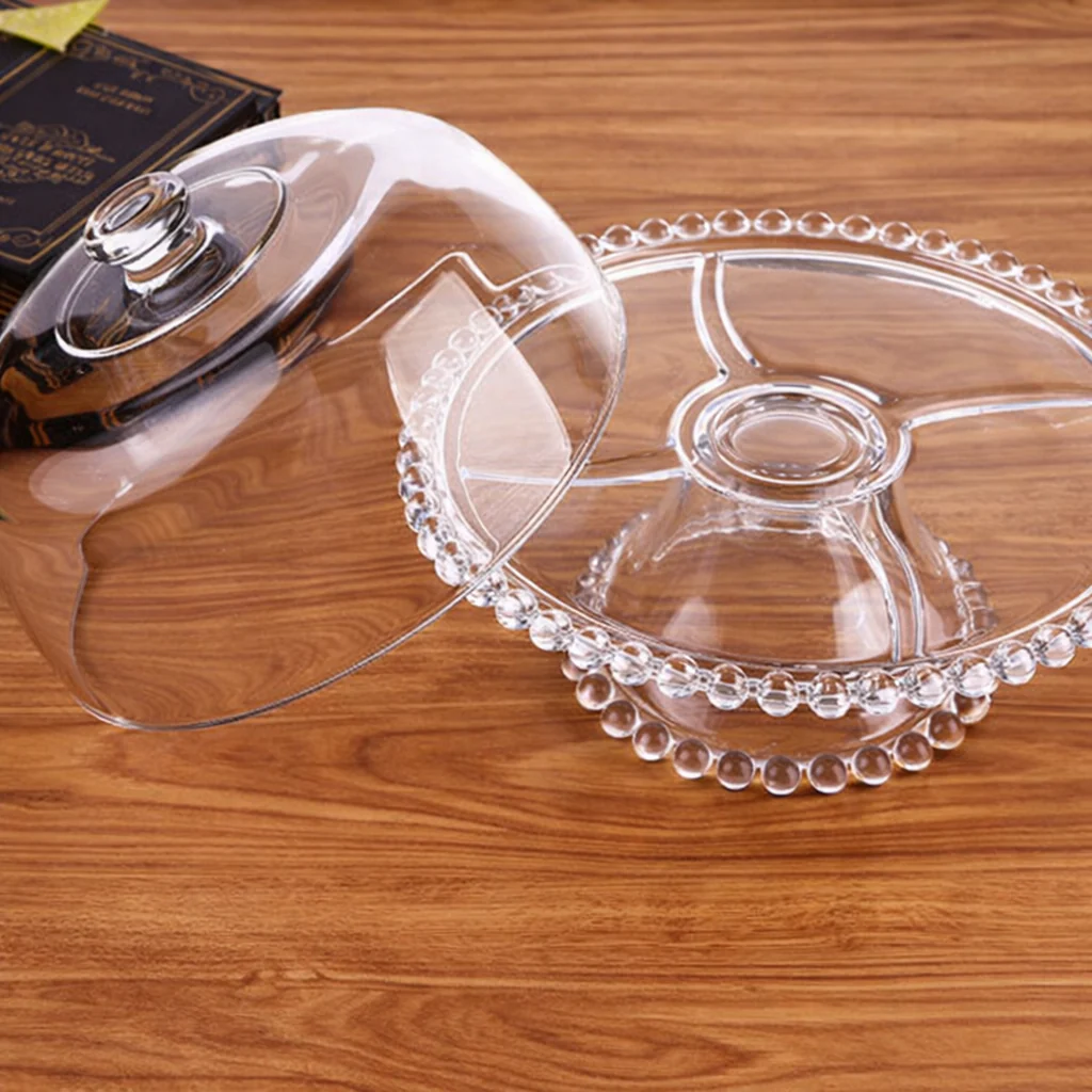 Elegant Glass Dessert Stand Set with Cloche Lids - Image 7