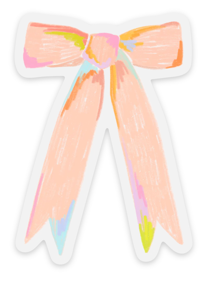 Clear Blush Bow Sticker
