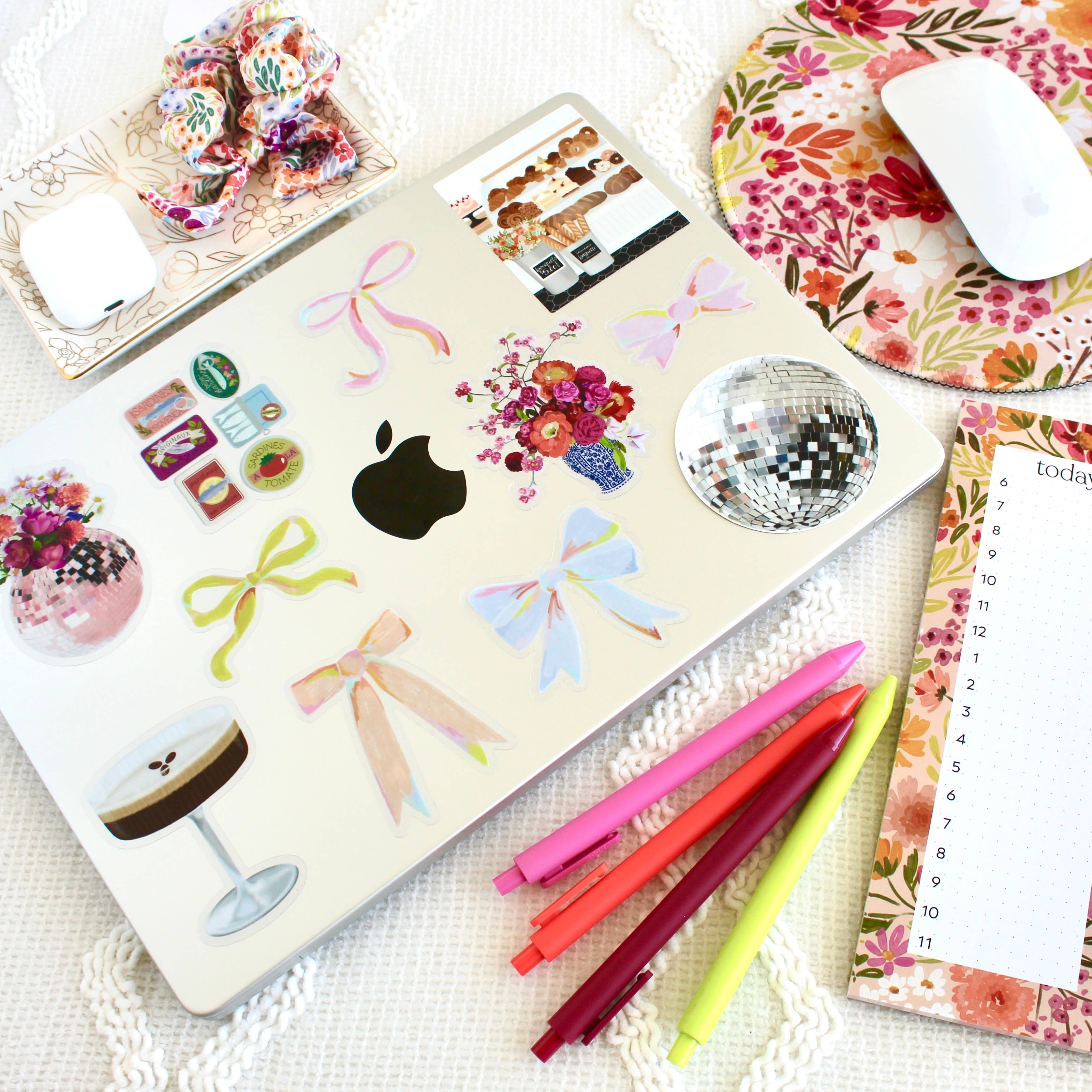 Clear Blush Bow Sticker - Image 2
